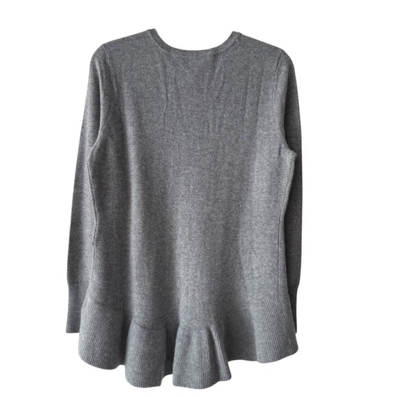 🆕 Isaac Mizrahi 100% Cashmere Asymmetrical Ruffle Peplum Sweater - Picture 6 of 7